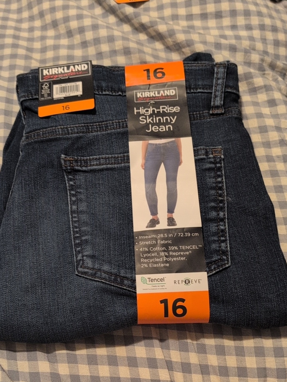 NWT High-Rise Skinny Jean in Medium Dark Blue Women's Size 16